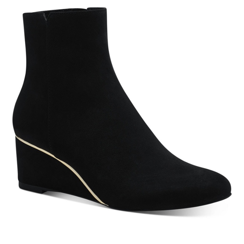 ALFANI Black Wedge Booties
